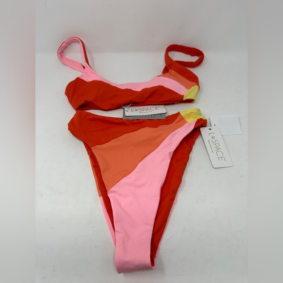 L*Space Sunburst Bikini Set Lucas Bottom & Lizzie Top Women’s XS New with tags - Picture 4 of 7